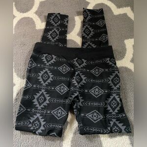 Aztec/Tribal Print Fuzzy Leggings